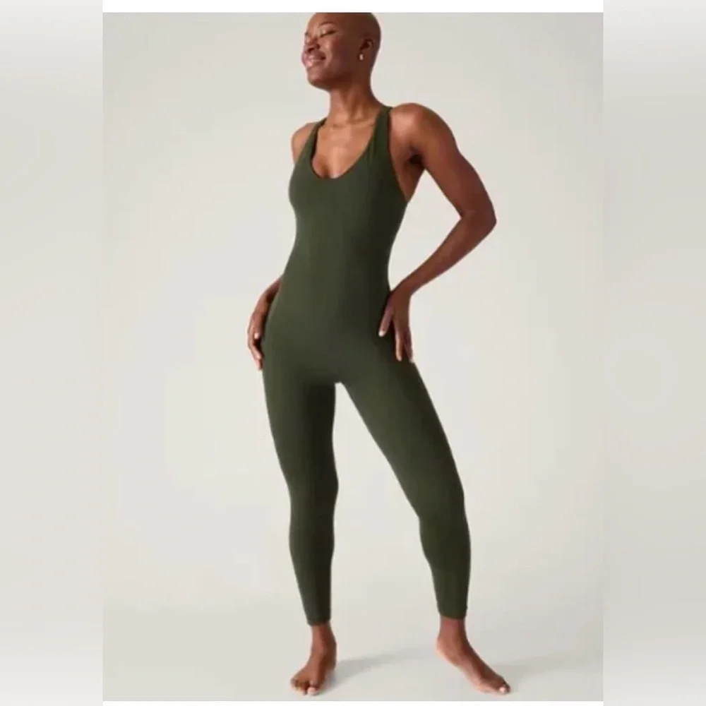 NWT Athleta Transcend Aspen Olive Bodysuit Size XS